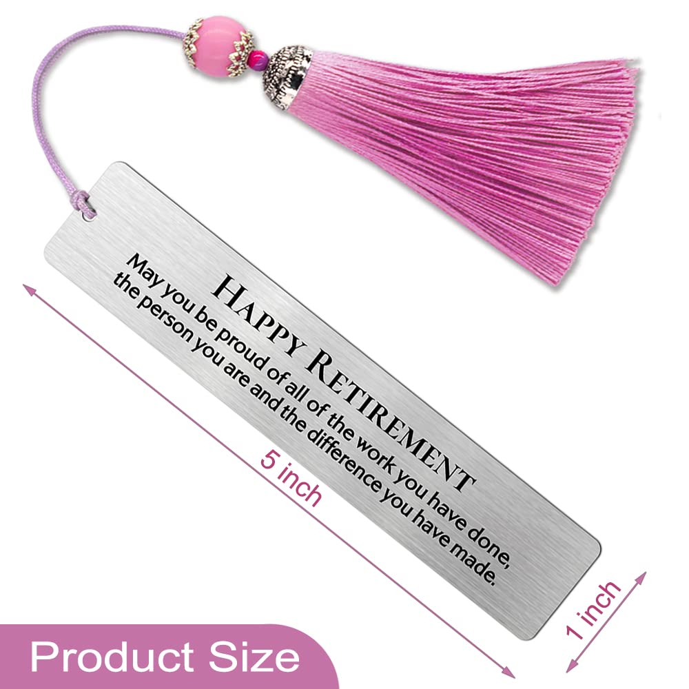 Happy Retirement Metal Bookmark - Elegant Book Lover Gift for Women & Men, Graduation Present, Back to School Gift, Teacher Appreciation - Perfect for Book Clubs, New Beginnings & Retirement Celebrations - Ideal for Reading Enthusiasts & Thoughtful Gift Giving