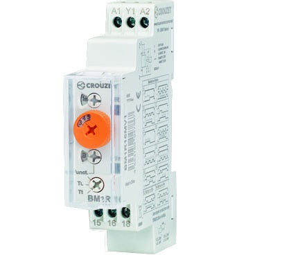 BM2R08MV1 Syr Line Multifunction Timer - 2 x 8A DPDT, 0.5s to 10 Days Delay, 12-240V AC/DC - Perfect for Industrial Automation, HVAC Systems, and Electrical Control Panels