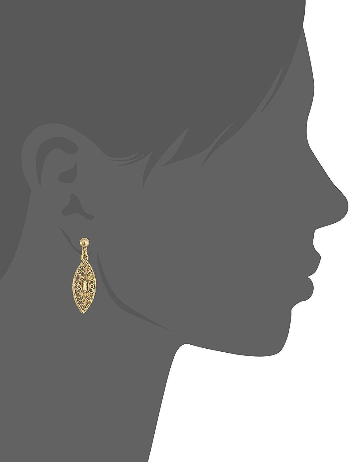 Vintage 1928 Art Deco Inspired Filigree Drop Earrings - Dangle Post Earrings for Women, Perfect for Weddings, Parties & Evening Events