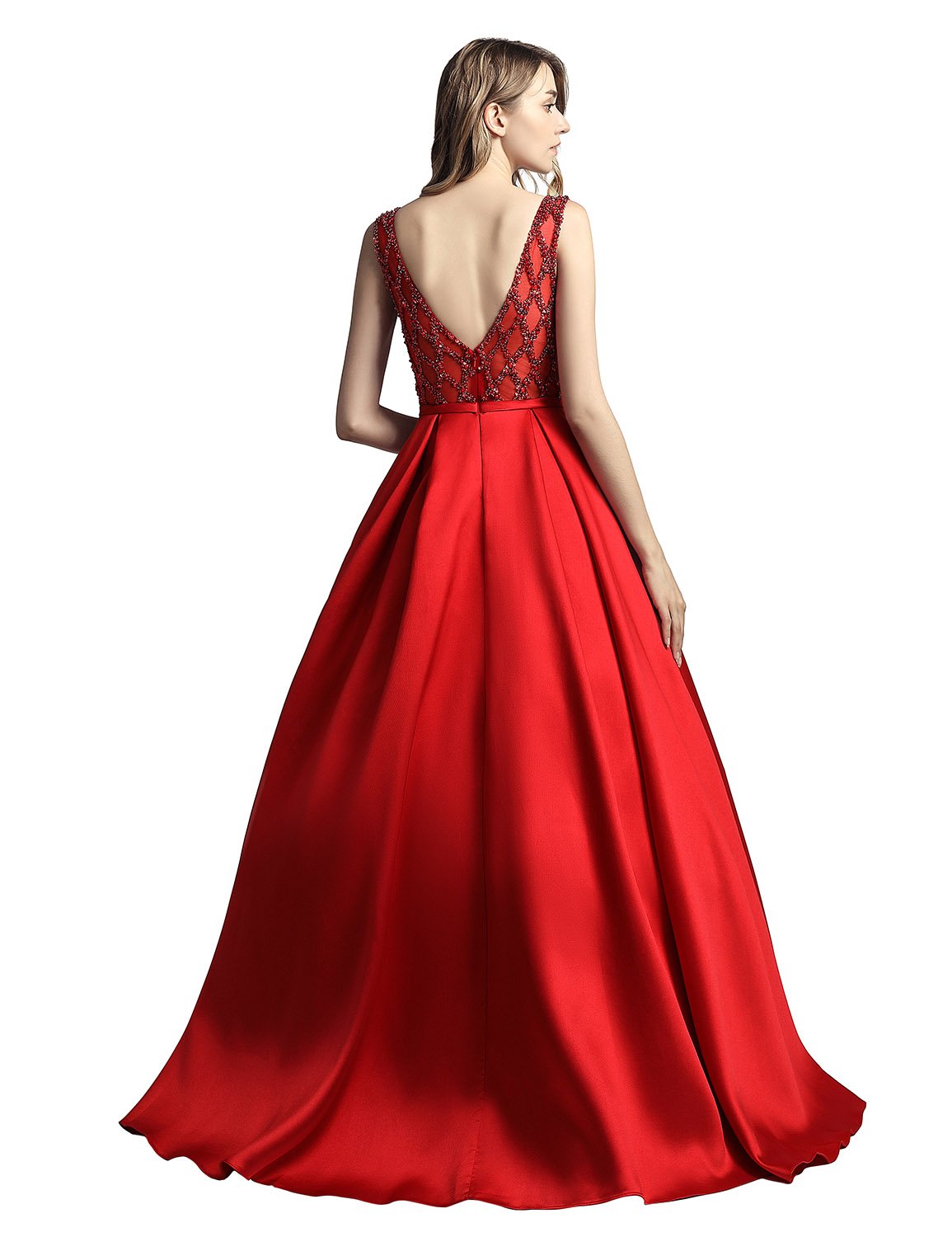 Sarahbridal Women's Prom Evening Dresses Long Beaded Pearls Wedding Party Ball Gowns - Elegant Formal Gowns for Homecoming, Quinceañera & Special Occasions