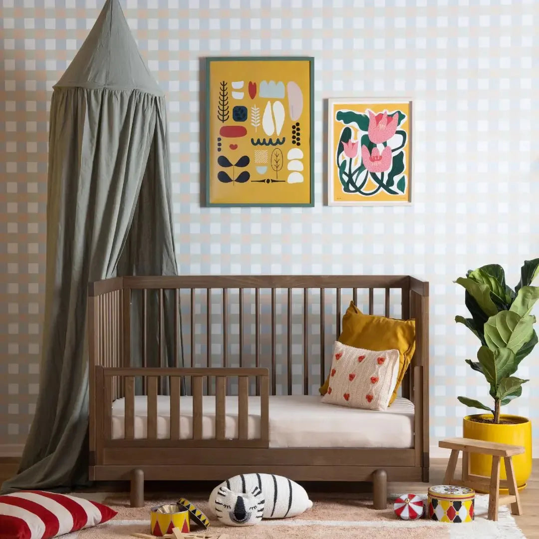 Bliss 4-in-1 Convertible Baby Crib in Walnut Finish | Nursery Bedroom Furniture for Newborns & Toddlers | Safe & Stylish Baby Bed for Daytime Naps & Overnight Sleep
