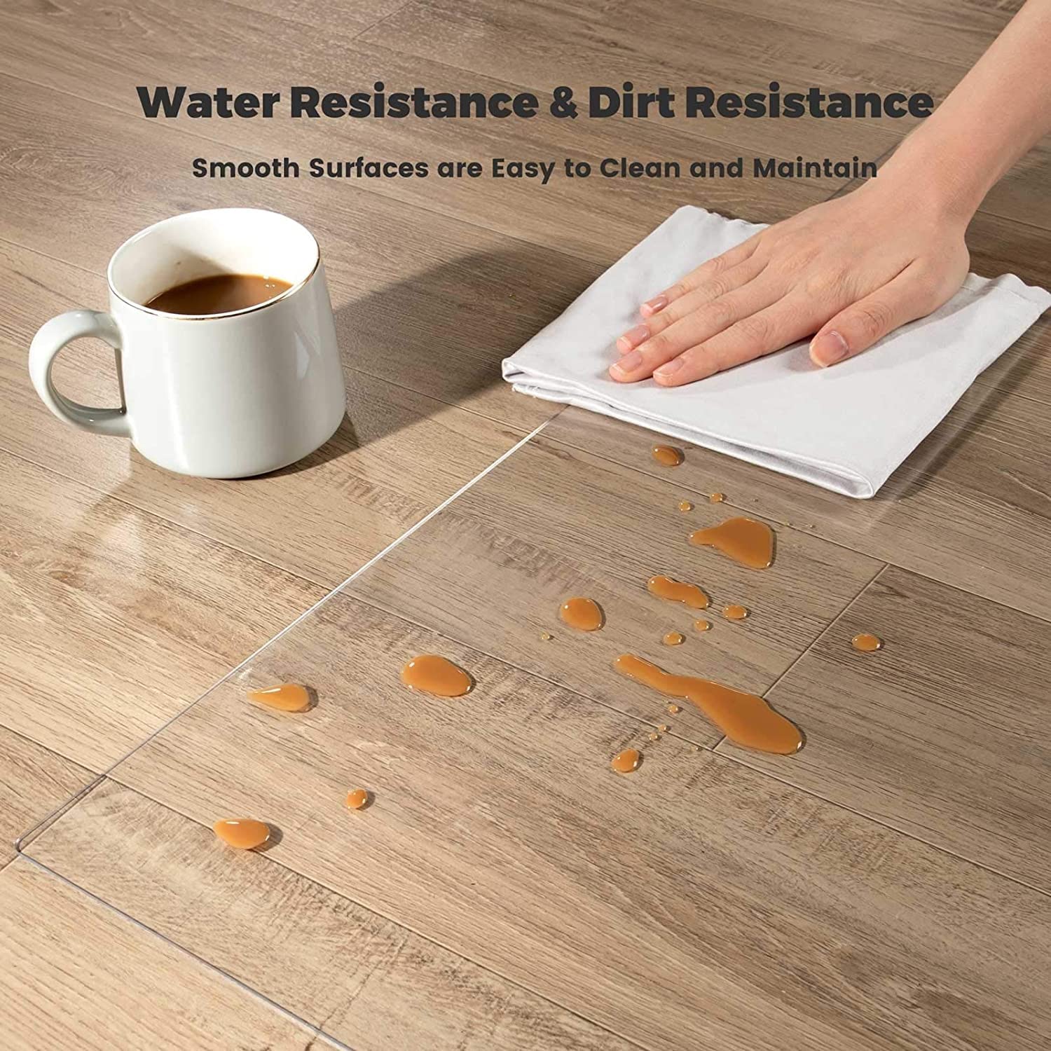 Extra Large Clear Vinyl Plastic Carpet Protector - Non-Slip Floor Runner for Carpets & Hardwood Floors | 64/80/104/128/144/152 Inch | Perfect for High Traffic Areas, Office Desks & Home Entryways
