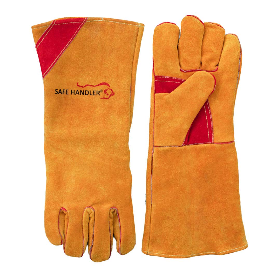 Heat Resistant Prime Welding Gloves with Kevlar Thread - 16 Inch Reinforced Thumb & Palm for MIG/TIG Welding, Oven, Grill, BBQ, Fireplace - Durable Protection for Metalworking, Cooking & Outdoor Use (10 Pairs/20 Gloves)