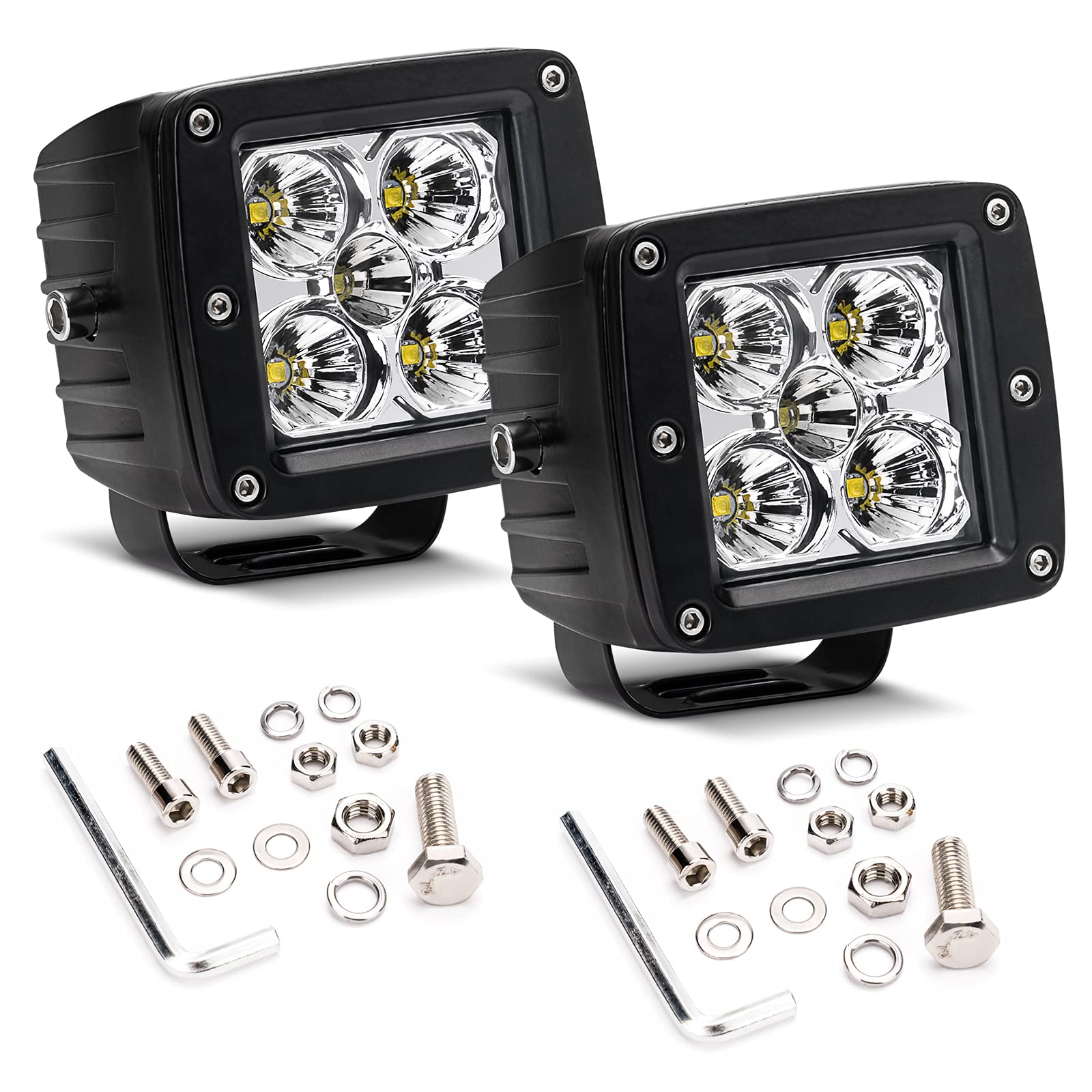 100W 3 Inch LED Cube Pods - 10,000LM Combo Beam Driving Lights for Trucks, ATV, UTV, Motorcycle & Off-Road Vehicles | Waterproof Fog Lights & Work Lights for Bumper, Pickup, Boat & 4WD Adventures