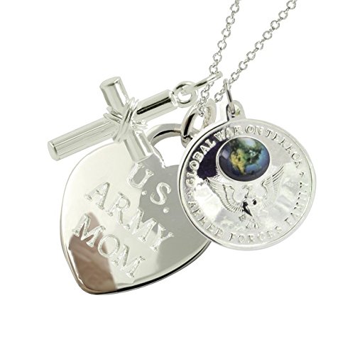 Army Mom Sterling Silver Necklace - Elegant Military Pendant for Mothers - Perfect for Military Appreciation, Mother's Day & Everyday Wear