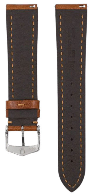 Hirsch Lucca Golden Brown 22mm Genuine Leather Watch Strap - Premium Replacement Band for Smartwatches & Classic Timepieces | Perfect for Business, Casual & Formal Occasions
