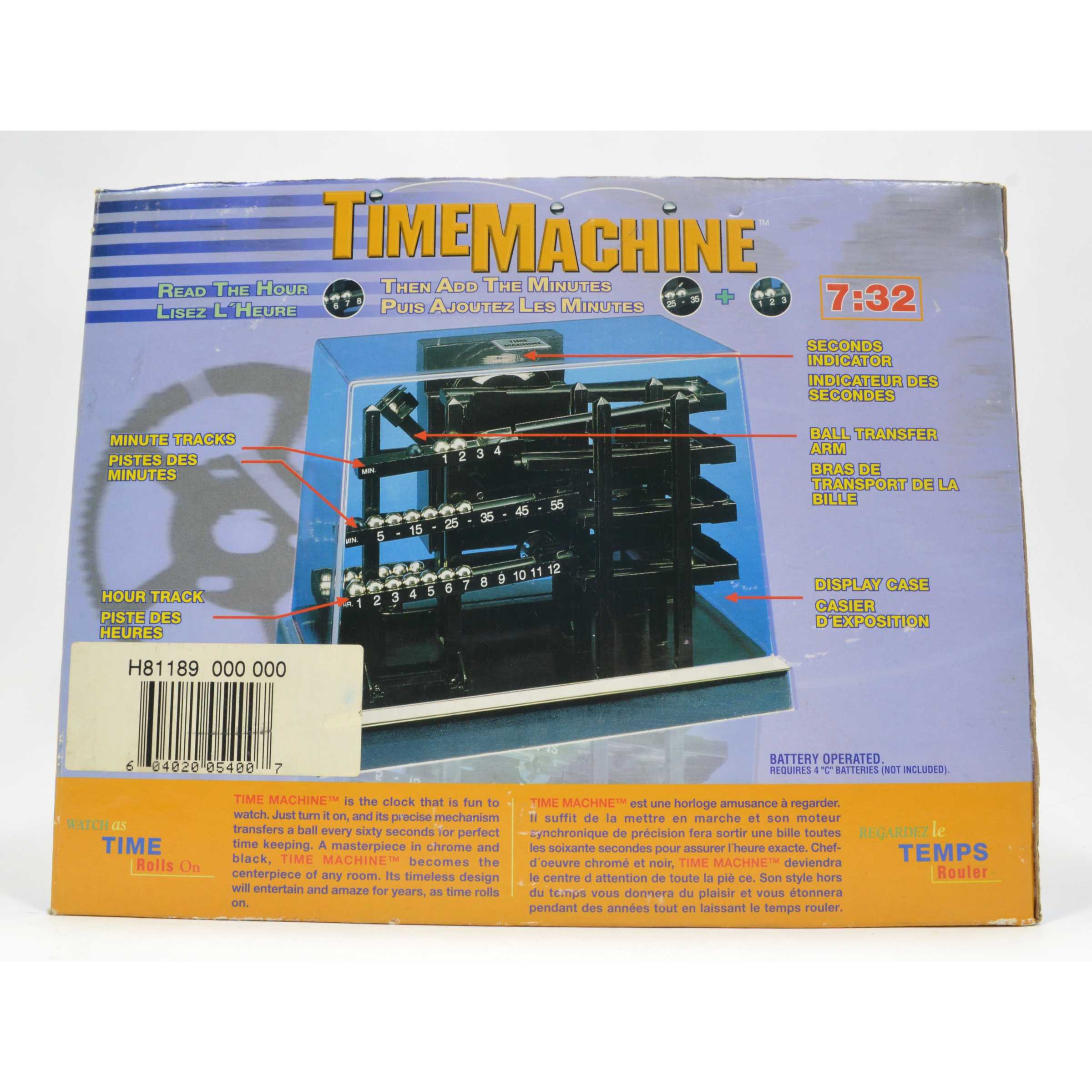 Complete in Box! Kinetic Time Machine Clock with Rolling Marble Ball Bearing - Perfect for Office Desk Decor, Unique Gift Idea & STEM Educational Toy