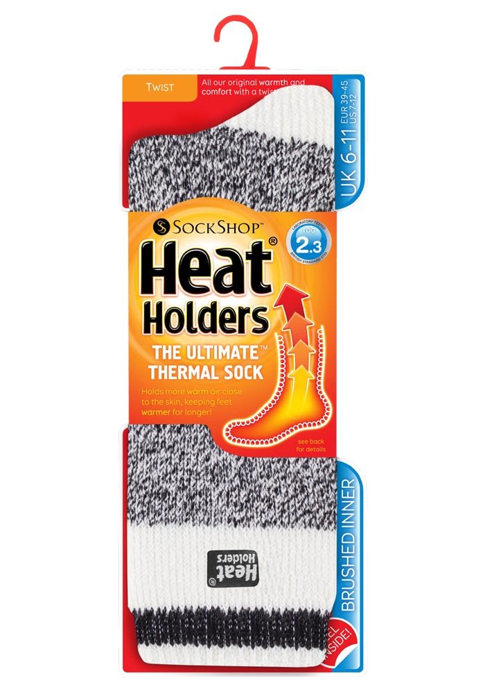 Heat Holders Men's Thick 2.3 TOG Winter Warm Original Twist Thermal Crew Socks - Ultra Warm Thermal Socks for Cold Weather, Outdoor Activities & Winter Sports