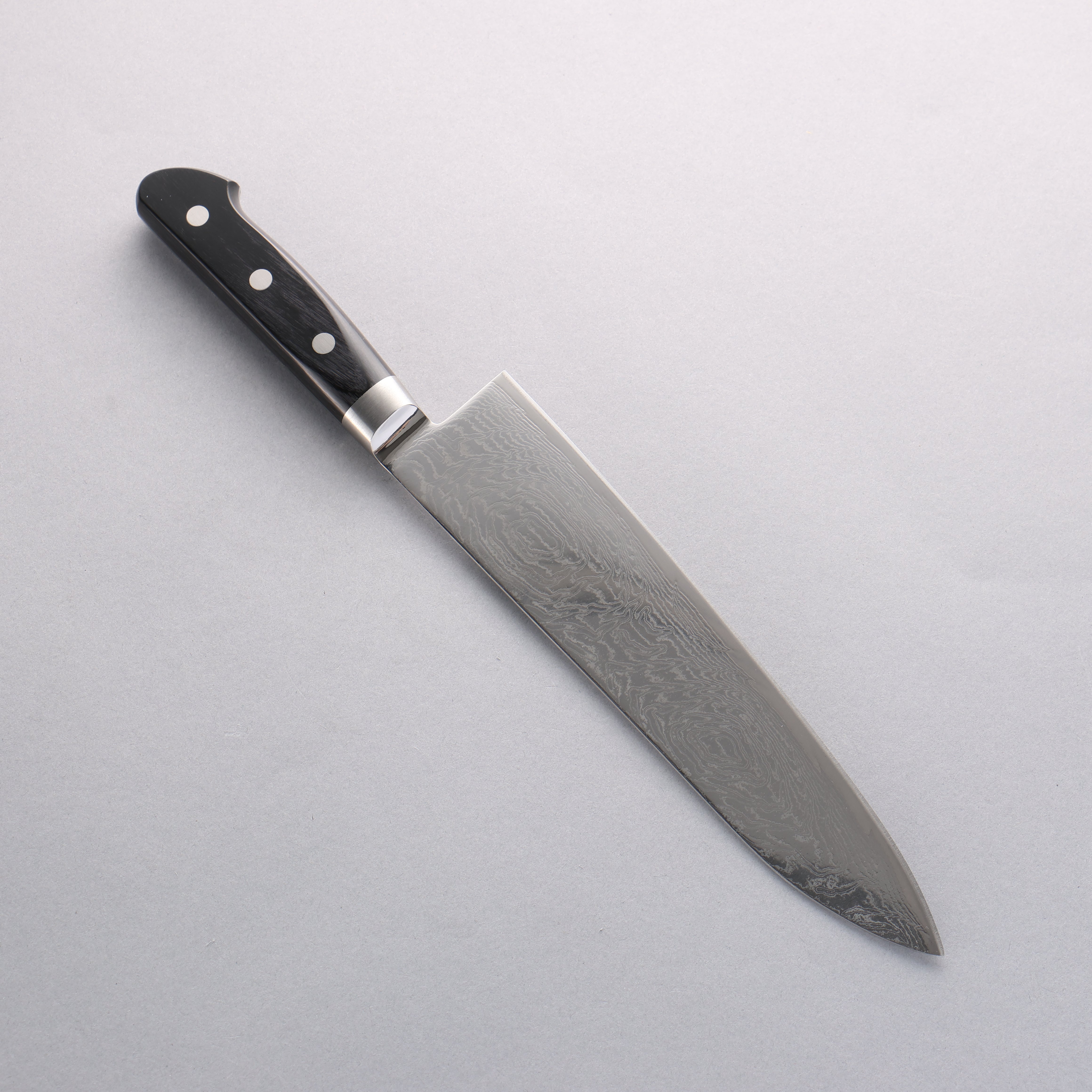 Premium Seisuke Nami AUS10 Damascus Gyuto Knife 210mm - Mirrored Finish, Black Pakkawood Handle - Perfect for Professional Chefs & Home Cooking