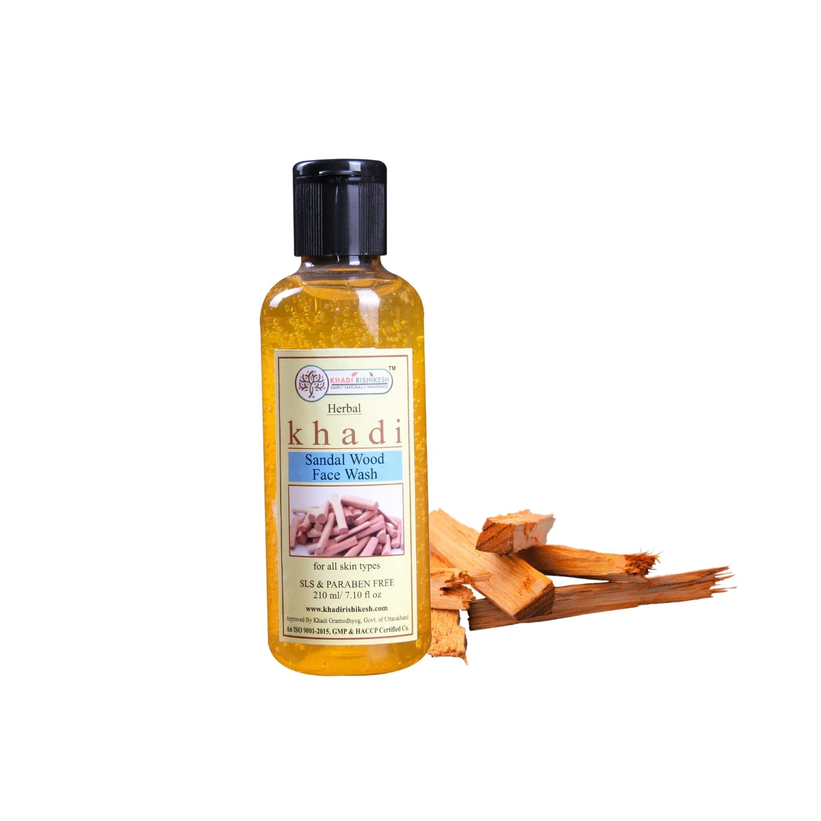 Khadi Rishikesh Ayurvedic Sandal Face Wash - Reduces Pimples, Dark Circles & Spots | Deep Cleansing for Glowing Skin | SLS & Paraben Free | 210ml | Made with 5 Herbs | Includes Free Towel Rummal | Daily Facial Cleanser for Acne-Prone & Sensitive Skin | Perfect for Morning & Night Skincare Routine