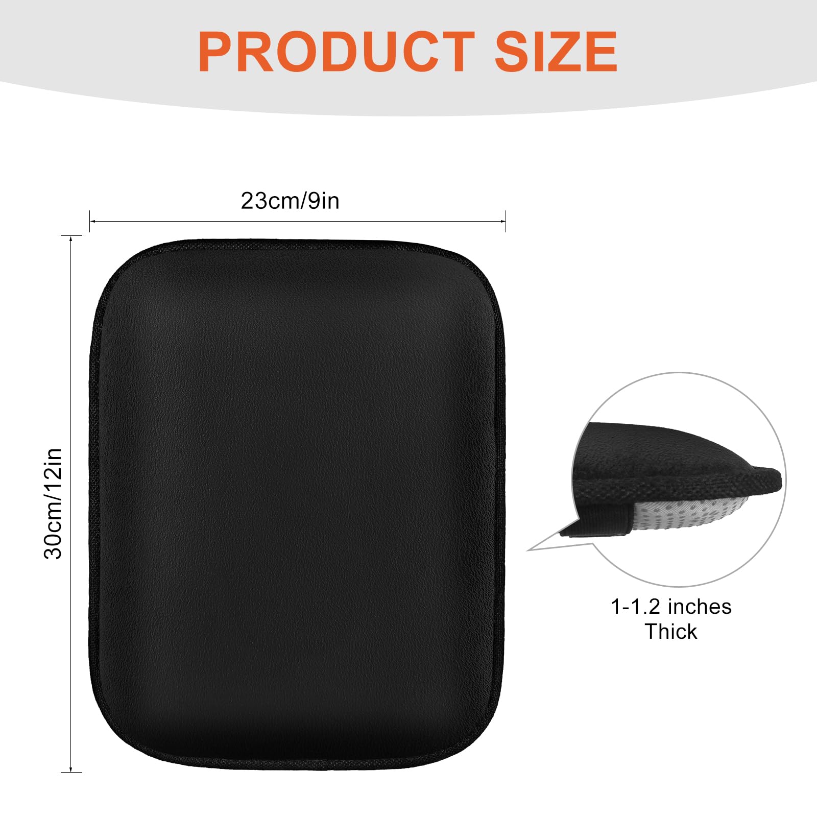 Premium Car Center Console Armrest Pad Protector - Universal Fit for Cars & SUVs - Soft Comfort Cushion Cover (Black) | Perfect for Long Drives & Road Trips