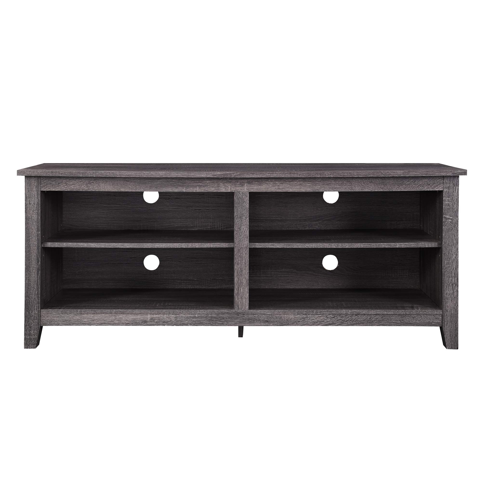 Walker Edison Wren Classic 4-Cubby TV Stand for 58-65 Inch TVs - Charcoal Finish - Perfect for Living Room, Bedroom & Home Theater Setup