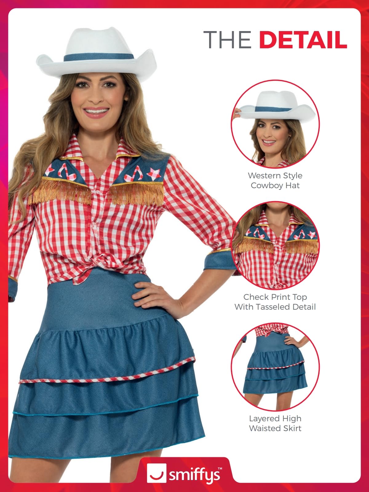 Smiffys Women's Rodeo Doll Costume - Western Party Outfit