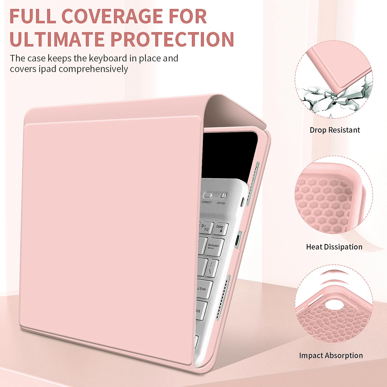 Kenke Ultra Slim Wireless Keyboard Case for iPad 9.7