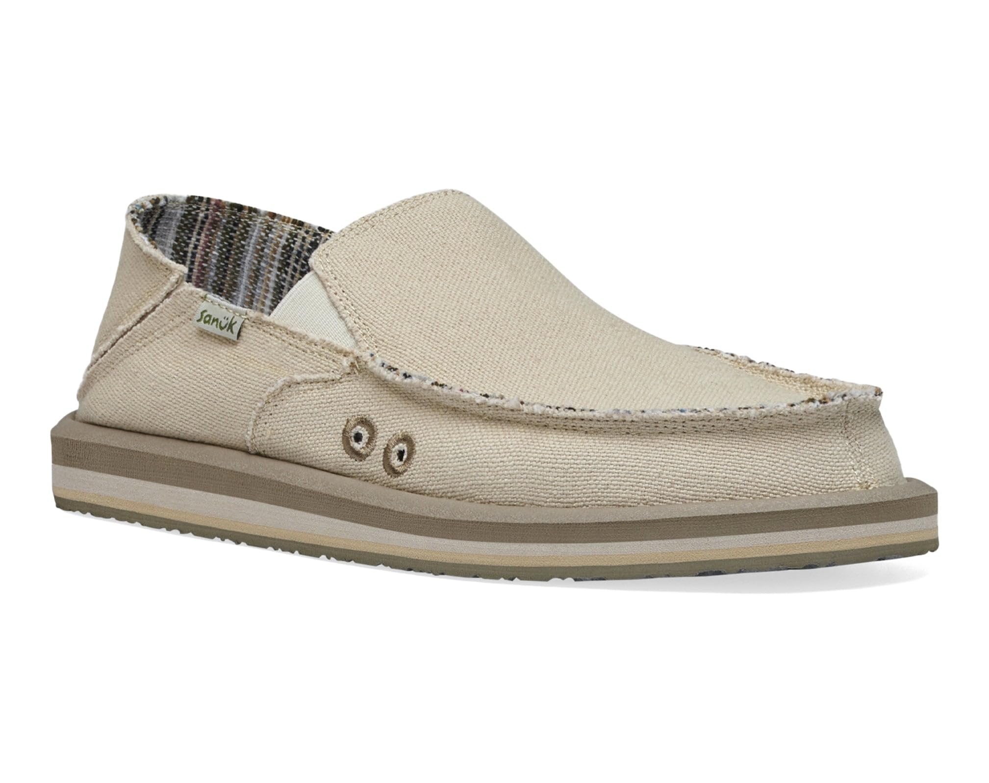 Sanuk Men's Donny Hemp Slip-On Loafers - Comfortable Memory Foam Footbed Casual Shoes for Walking, Travel & Everyday Wear
