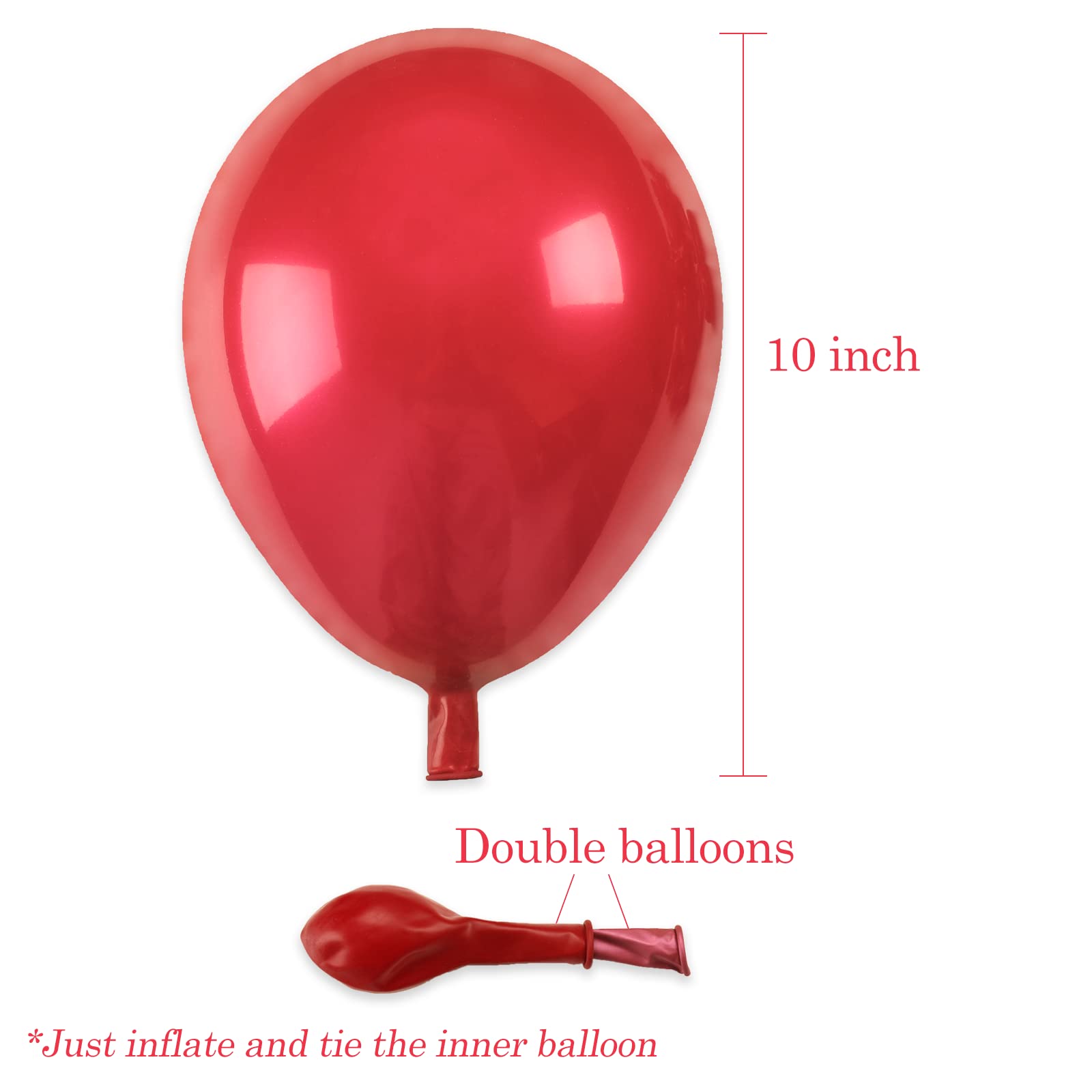 50 PCS 10 Inch Double-Layered Chrome Hot Pink Metallic Latex Balloons - Premium Party Decor for Birthday, Baby Shower, Wedding, Bridal, Anniversary & Graduation Celebrations - Perfect for Indoor/Outdoor Party Decorations