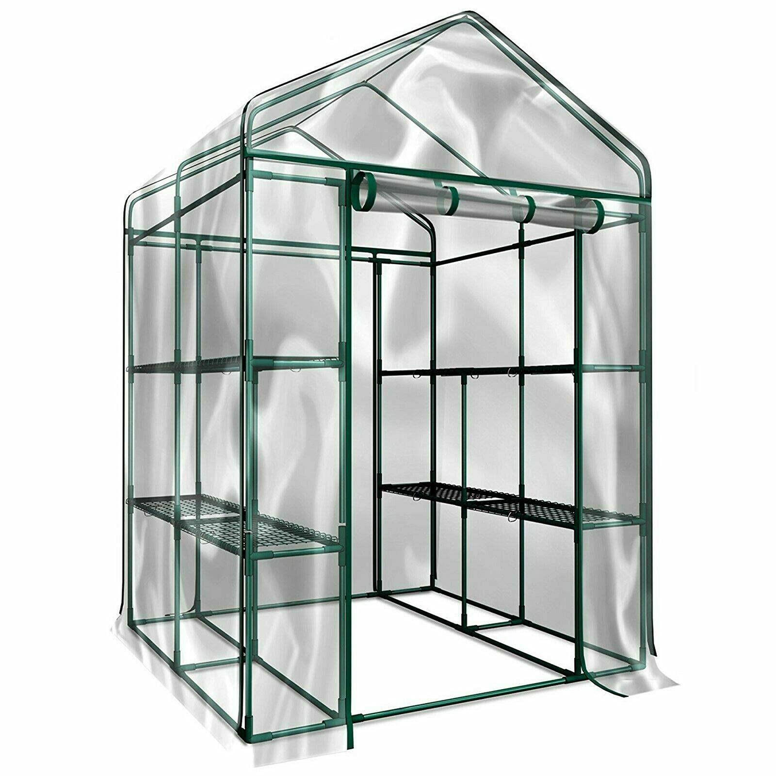 8-Tier Walk-in Greenhouse with Cover - Indoor & Outdoor Plant Growing Tent for Gardening, Mini Portable Greenhouse for Herbs, Flowers, Seedlings (Ideal for Backyard, Patio & Balcony)