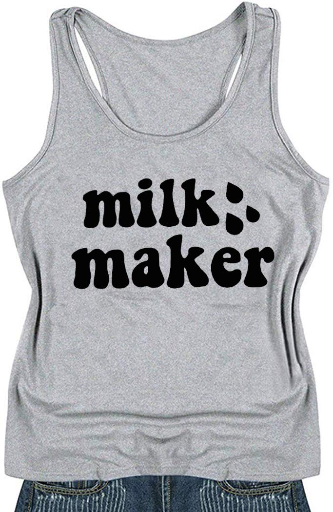 Funny Letter Print Women's Tank Top - Casual Sleeveless Round Neck Tee for Breastfeeding Moms | Perfect for Nursing, Maternity Wear & Summer Outfits