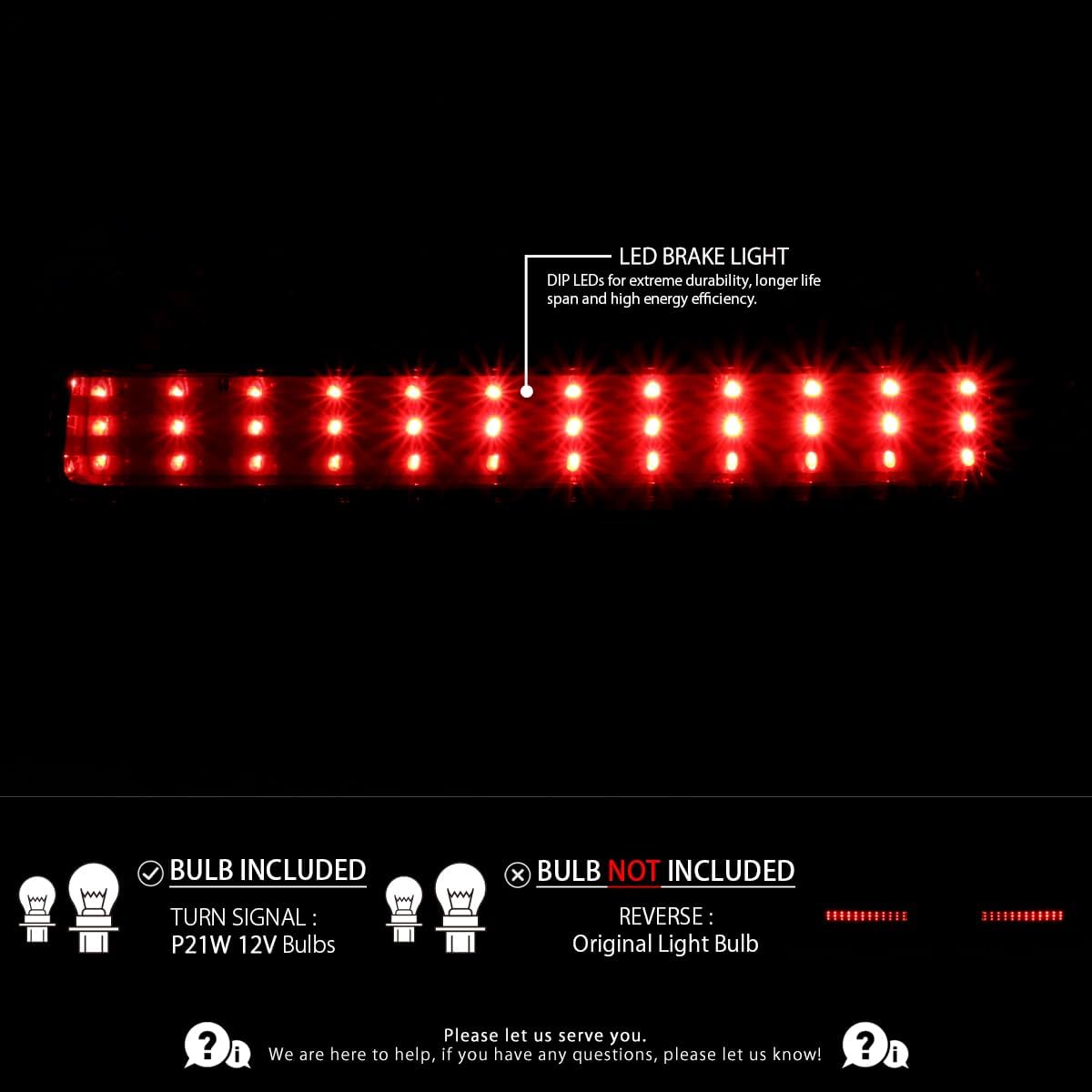 Nissan 240SX S13 LED Tail Lights - Red Left & Right Pair Assembly Compatible with 1989-1994 2DR Coupe | High-Visibility Safety Lighting for Night Driving & Car Shows
