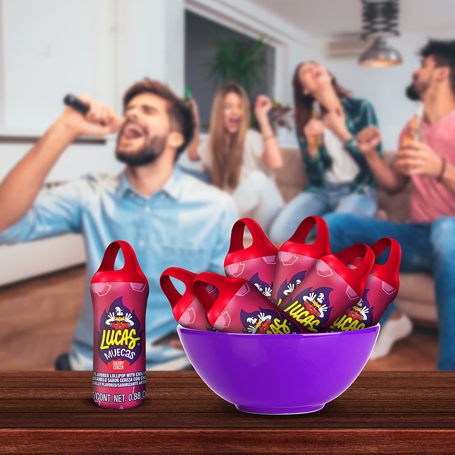 Lucas Muecas Cherry Flavor Gummy Candy | 10 Count Box | Perfect for Parties, Snacks & Movie Nights