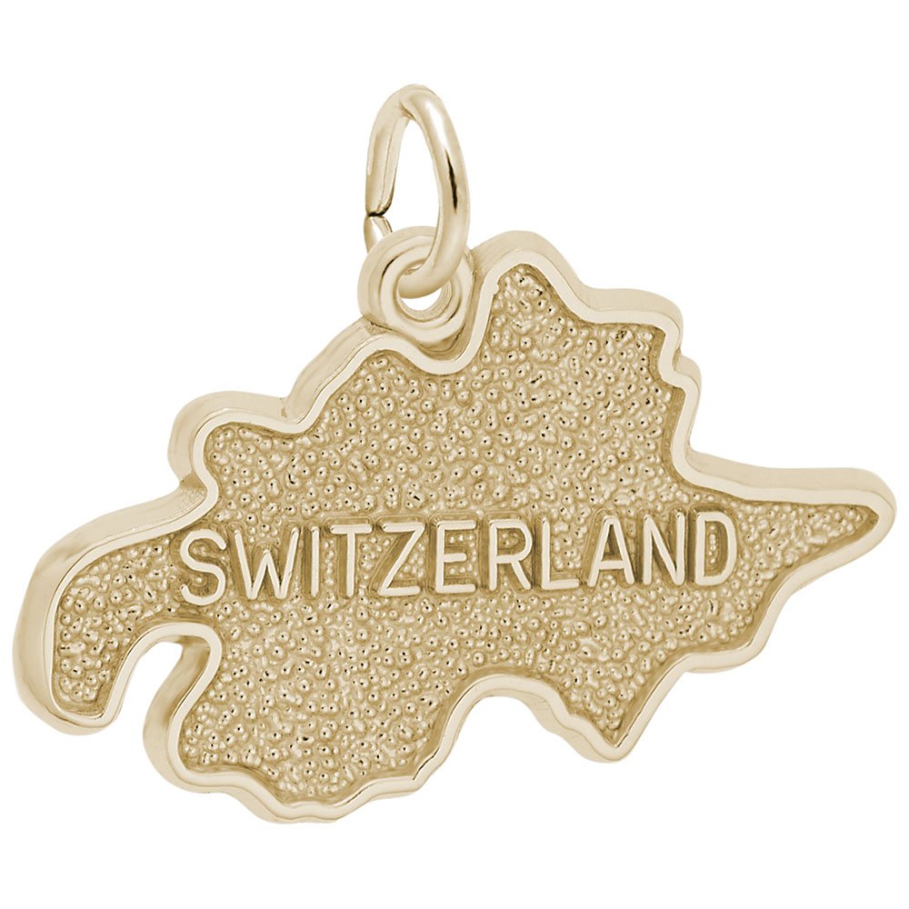 10k Yellow Gold Switzerland Charm Pendant - Elegant Jewelry for Bracelets & Necklaces - Perfect for Travel Lovers & Gift Giving