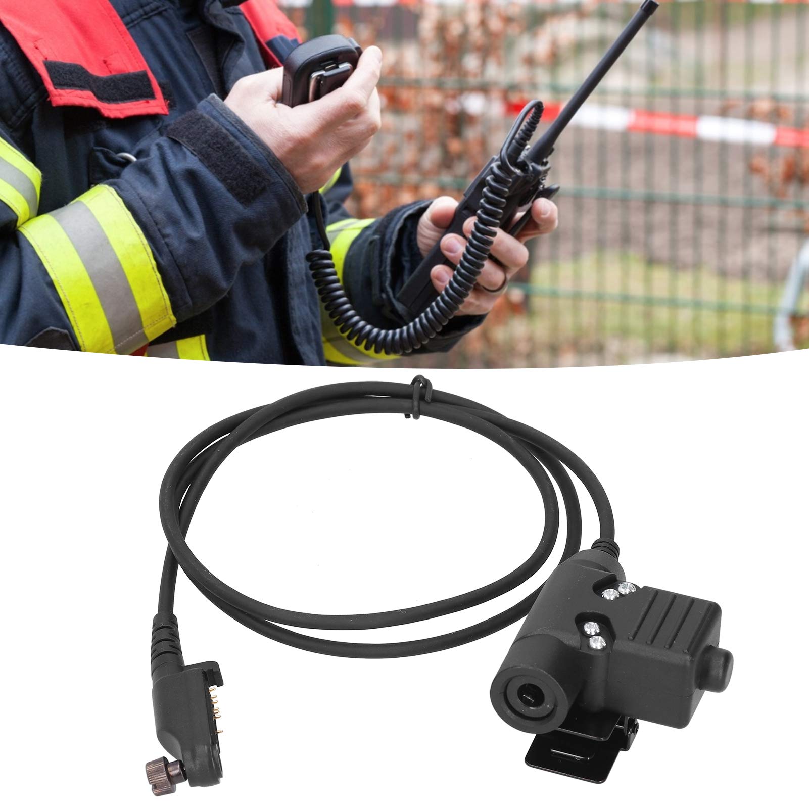 U94 PTT Tactical Adapter - Push to Talk Connector with 3.3ft Cable for Hytera PD680/660/600 X1P Walkie Talkie Headset - Perfect for Military, Security, and Outdoor Communication