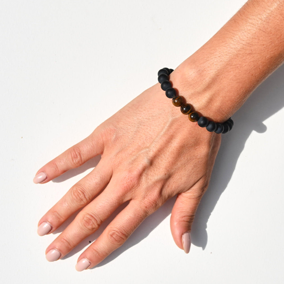 Black Onyx and Tiger's Eye Bracelet for Protection and Manifestation - Spiritual Healing Jewelry for Meditation, Energy Balancing, and Positive Vibes
