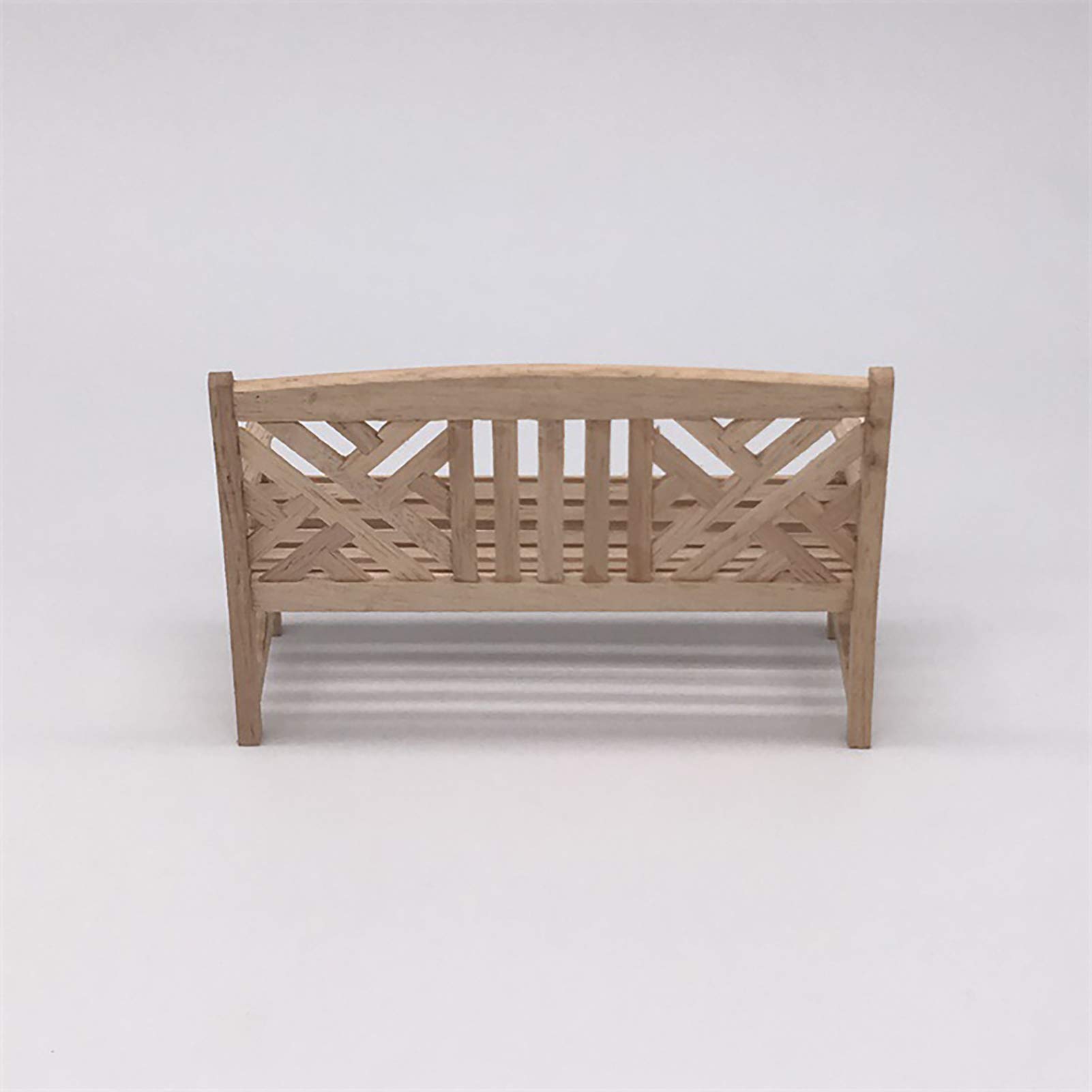 1/12 Scale Dollhouse Porch Armchair & Long Bench - Wooden Miniature Furniture for 1:12 Scale Dollhouse - Perfect for Kids Play, Collectors & DIY Miniature Scenes - Kids Gift & Home Decor Accessory