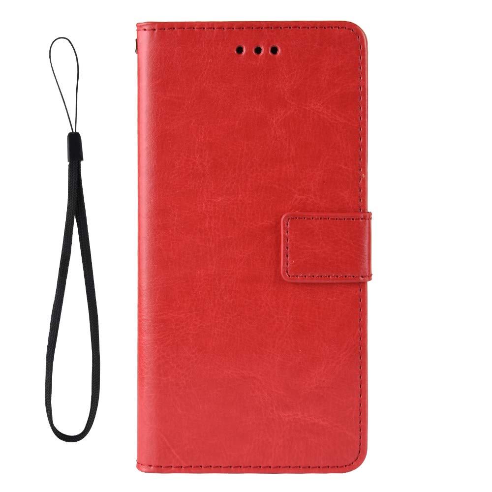 Premium Leather Flip Wallet Case for Motorola Moto G Pure (2021) - XT2163DL/XT2163-4 - Stylish Red Protective Cover | Perfect for Daily Use, Business & Travel