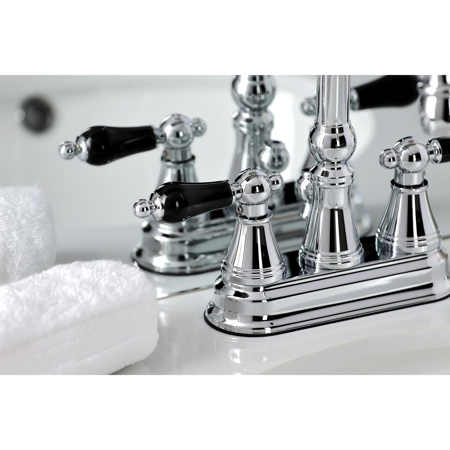 Duchess Double Handle 3-Hole Deck Mount 4-Inch Centerset Bathroom Faucet with Brass Pop-Up Drain - Perfect for Modern Bathroom Vanities and Sink Upgrades