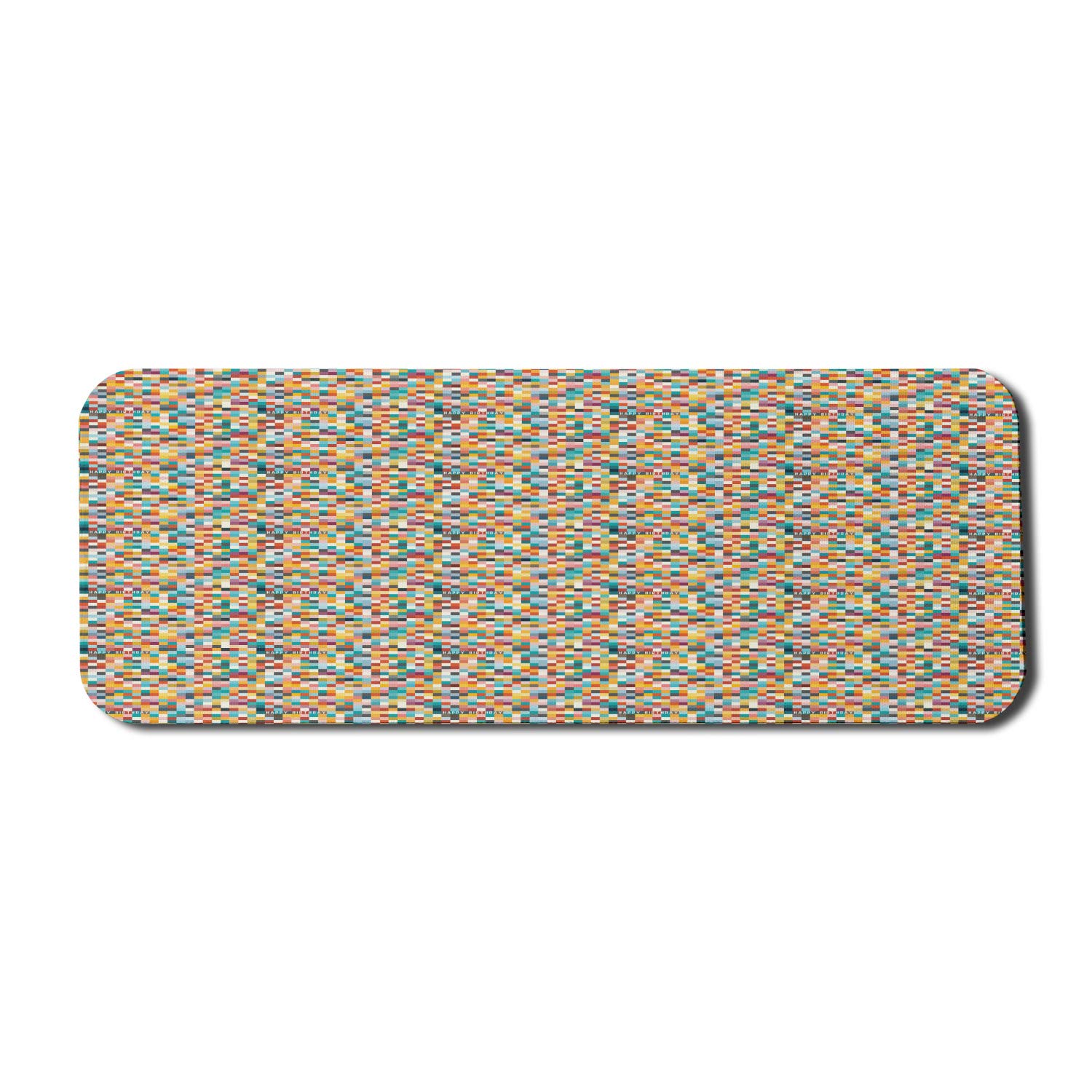 Ambesonne Abstract Art Computer Mouse Pad - Colorful Geometric Pixel Checkered Design, Non-Slip Rubber Base, Large 31
