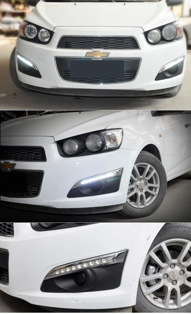 High Brightness LED Daytime Running Lights (DRL) & Fog Lamp Kit - White Light for Chevrolet Aveo 2011-2013 | Easy Installation, Durable & Energy Efficient | Perfect for Night Driving & Enhanced Visibility