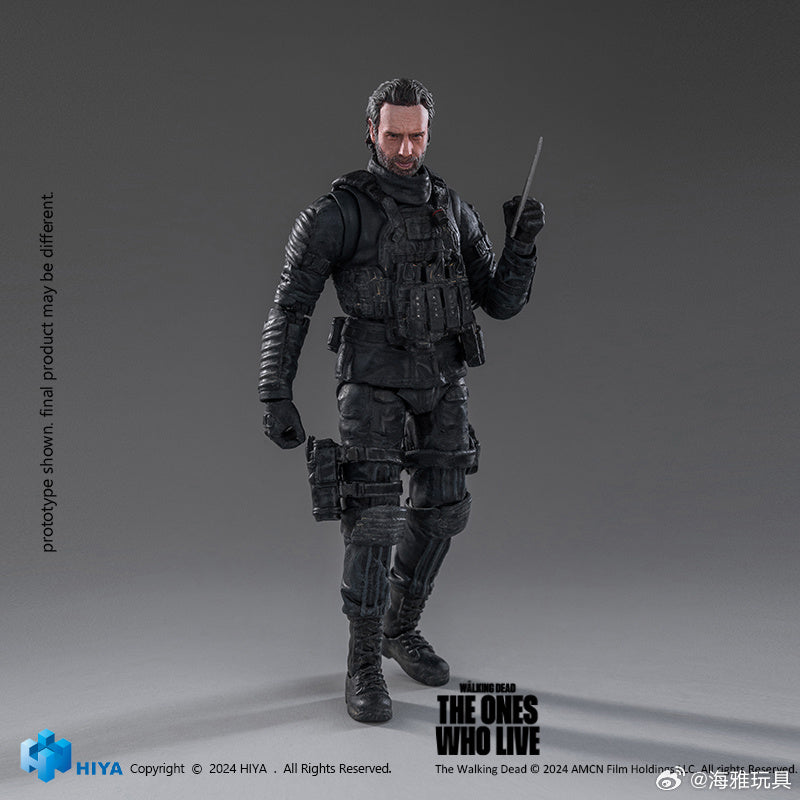 Pre Order 1/18 HIYA 4-Inch Action Figure - The Walking Dead: The Ones Who Live Rick Grimes Collectible Toy | Highly Detailed Mini Series for Display & Role Play Scenes