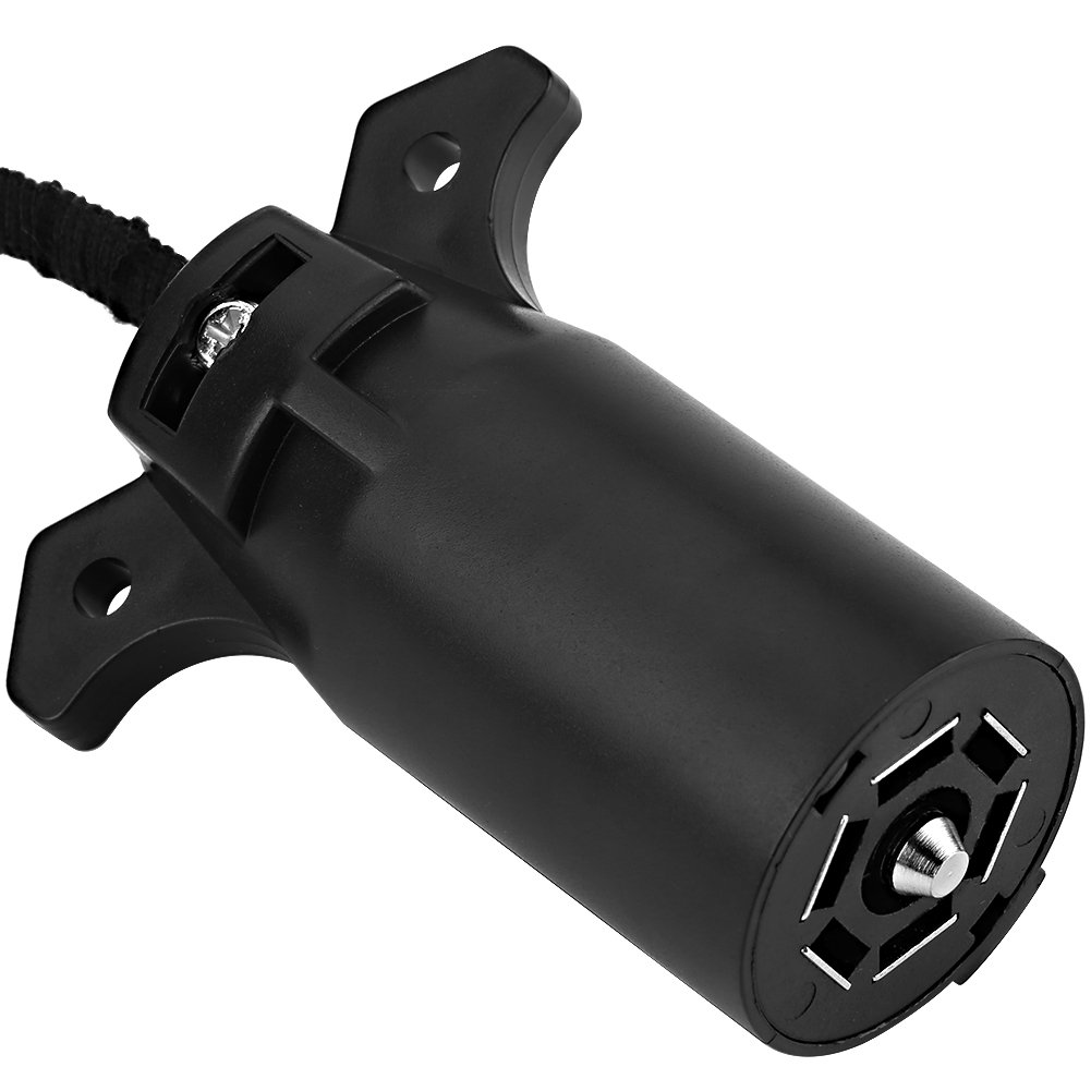 6-24V 7 to 4 Pin Trailer Plug Adapter Converter - Heavy Duty Weatherproof 7-Pin Socket to 4-Pin Round Blade Connector for Caravan, RV, Boat & Towbar - Perfect for Towing, Camping & Outdoor Adventures