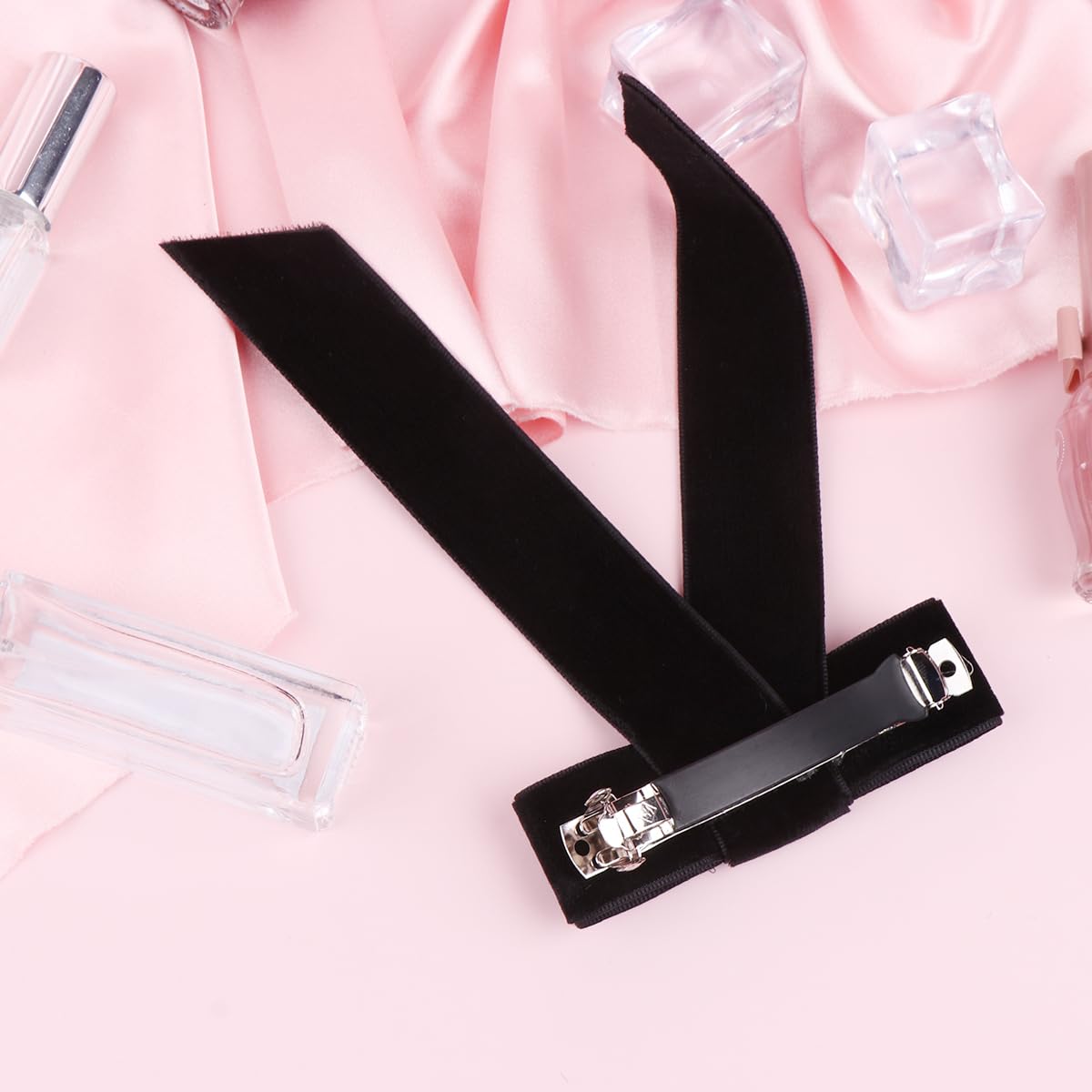 Lurrose Large Hair Bow Clips - Elegant French Barrettes Hairpins for Women & Girls | Perfect for Weddings, Parties & Daily Styling (Black)