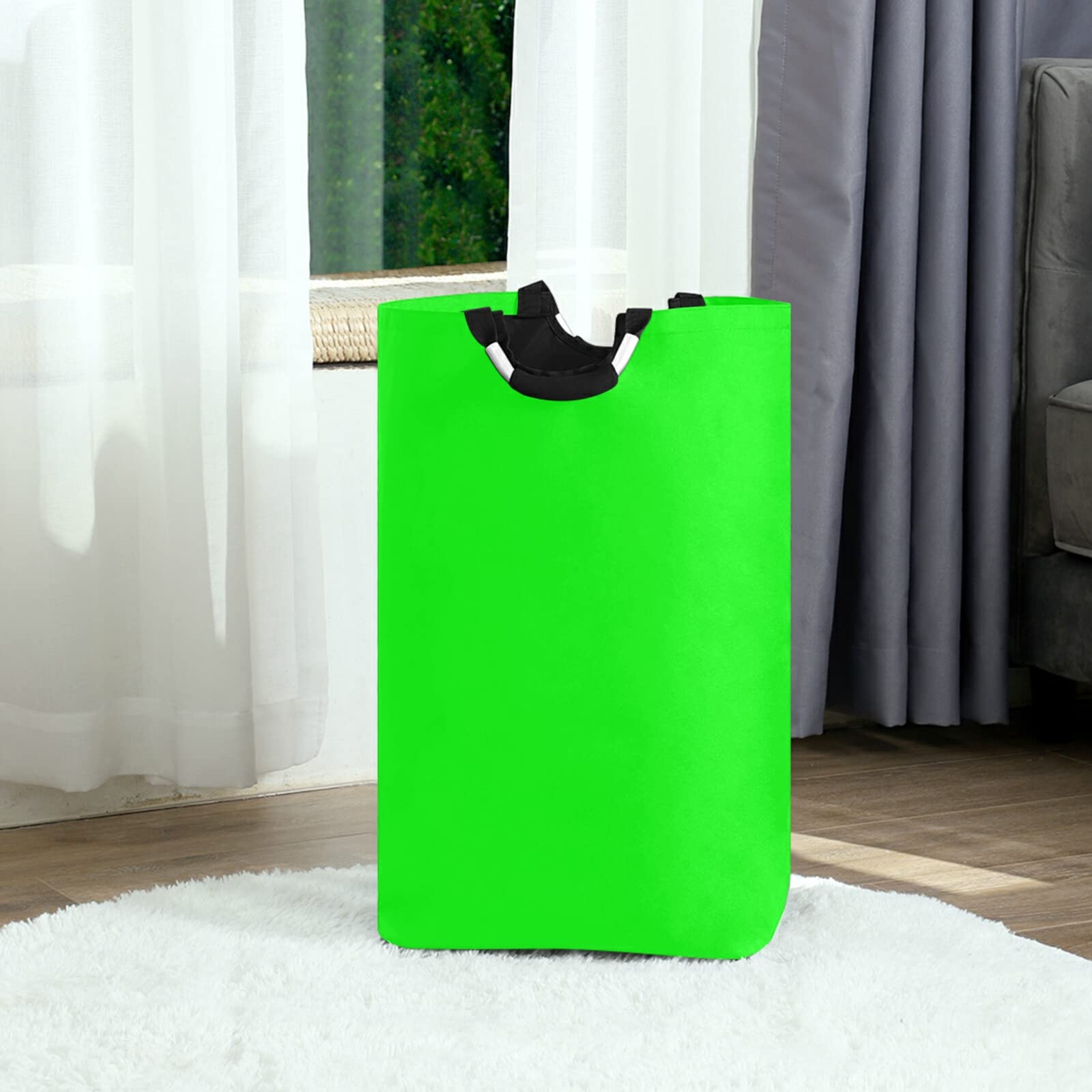 Xigua Collapsible Waterproof Laundry Hamper Basket - Neon Green Storage Bin for Nursery, Bedroom, Bathroom & Laundry Room | Perfect for Clothes Organization & Home Storage Solutions