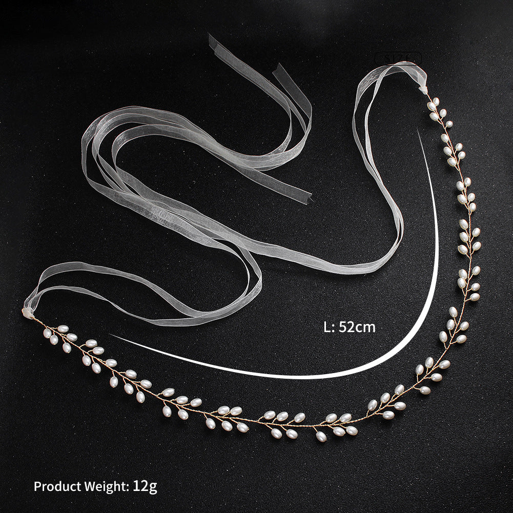 Elegant Imitation Pearl Bridal Sash Waist Chain - Perfect for Wedding Dresses, Bridal Showers & Formal Events