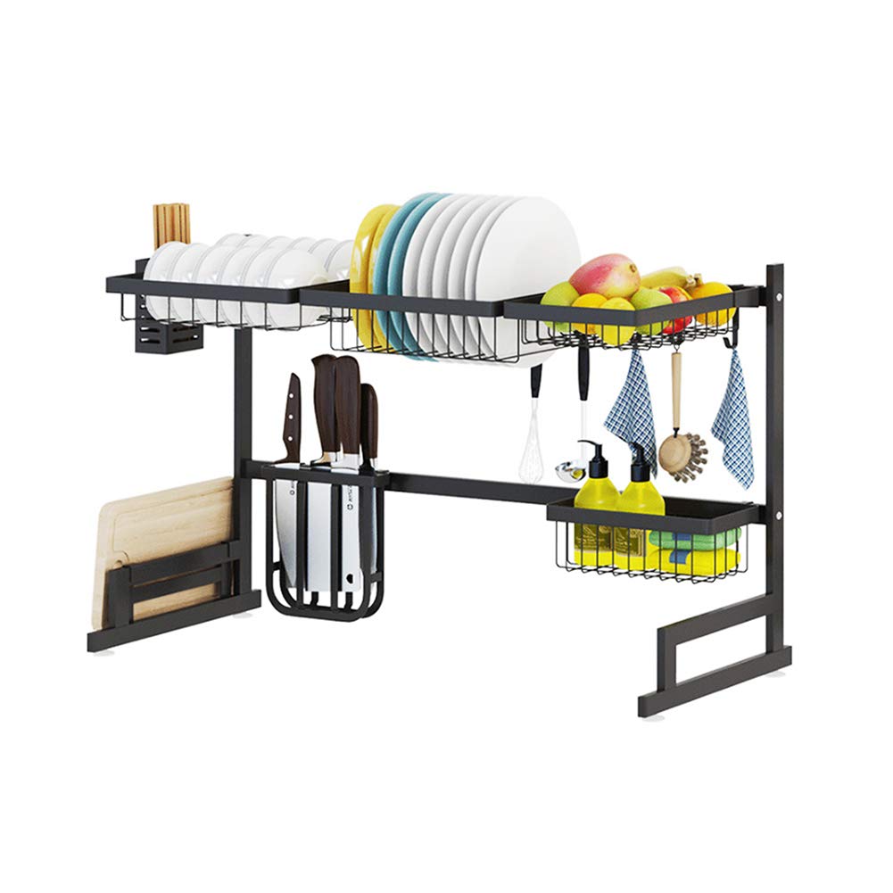 Premium Stainless Steel Kitchen Dish Rack - Large Capacity Multi-Functional Drain Rack with High-Temperature Coating | Rustproof, Durable & Scratch-Resistant | Perfect for Dish Drying, Countertop Organization & Small Space Storage