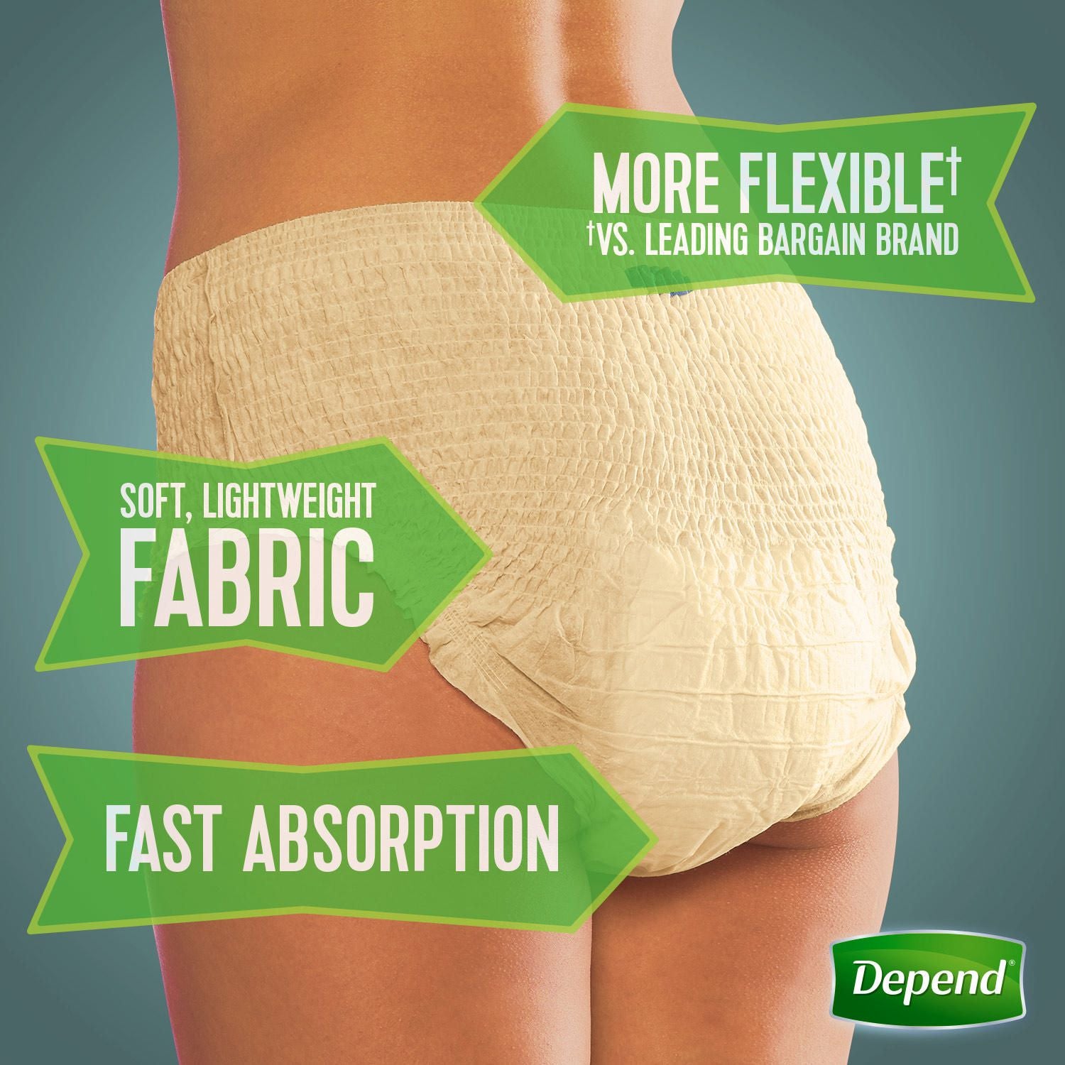 Depend 47915 Adult Absorbent Underwear for Incontinence Protection - 38 Count Case Pack - Comfortable & Discreet for Daily Use, Travel & Overnight Protection