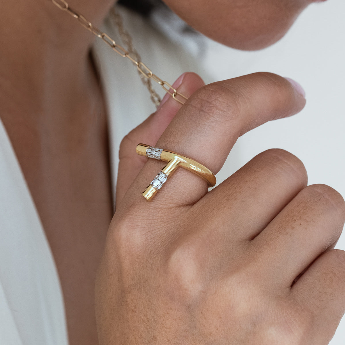 Y Stem Ring - Elegant Floral Jewelry for Women, Sterling Silver Daisy Flower Ring - Perfect for Weddings, Anniversaries & Everyday Wear