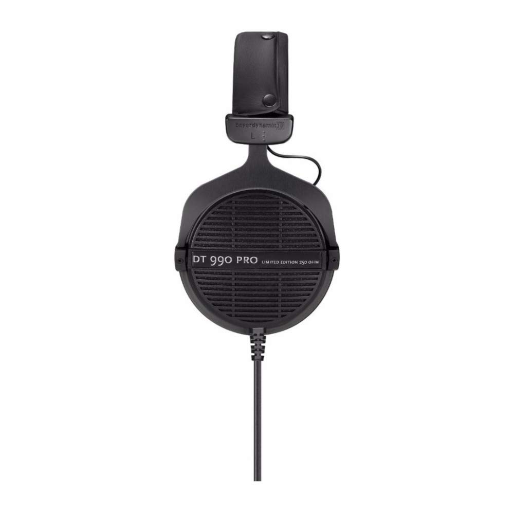 Beyerdynamic DT 990 PRO Studio Headphones - Premium Over-Ear Headset for Music Production & Gaming (Limited Ninja Black Edition) with Aluminum Stand & Hard Case Bundle - Perfect for Home Studio, Recording & Professional Audio Work