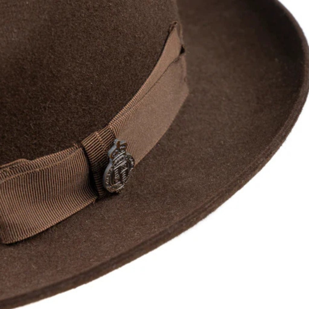 Christy's Epsom Racing Trilby Hat in Sable - Classic British Style for Horse Racing, Weddings & Formal Events
