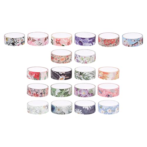 ARTIBETTER 20pcs Floral Washi Tape Set - Decorative Masking Tapes for Scrapbooking, Gift Wrapping, DIY Arts & Crafts | Perfect for Journals, Bullet Planners, Home Decor & Party Decorations