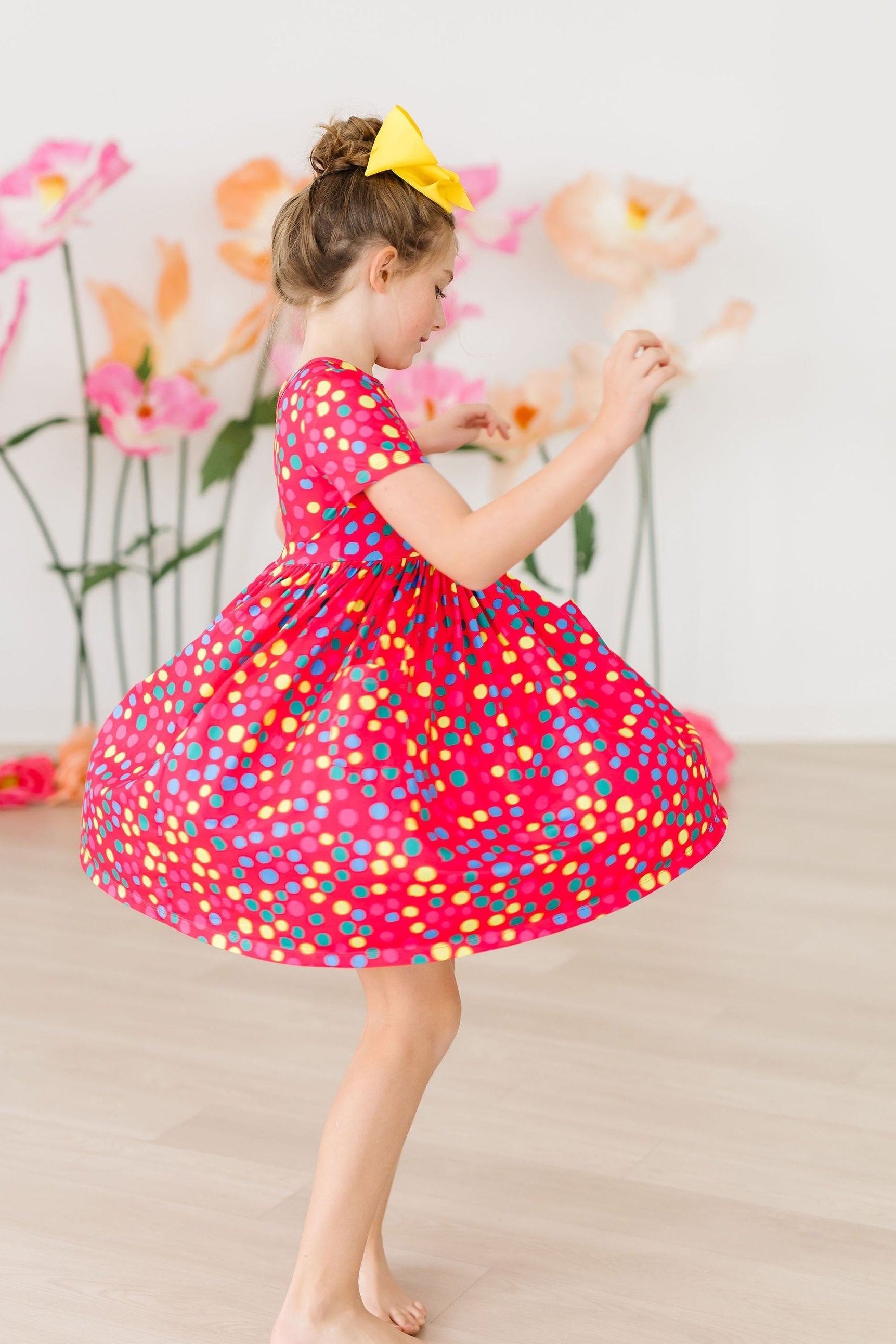 Polka Dot Summer Short Sleeve Pocket Twirl Dress for Women - Perfect for Parties, Weddings & Outdoor Events