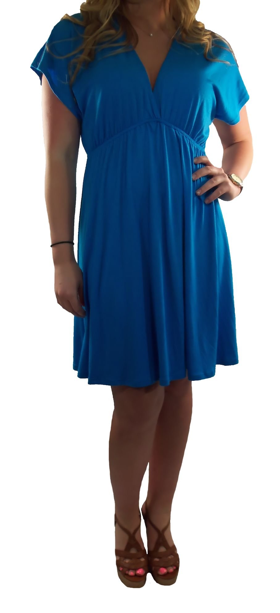 Love & Fire Women's Turquoise Sundress with Back Bow - Casual Summer Dress for Beach, Vacation, and Outdoor Parties