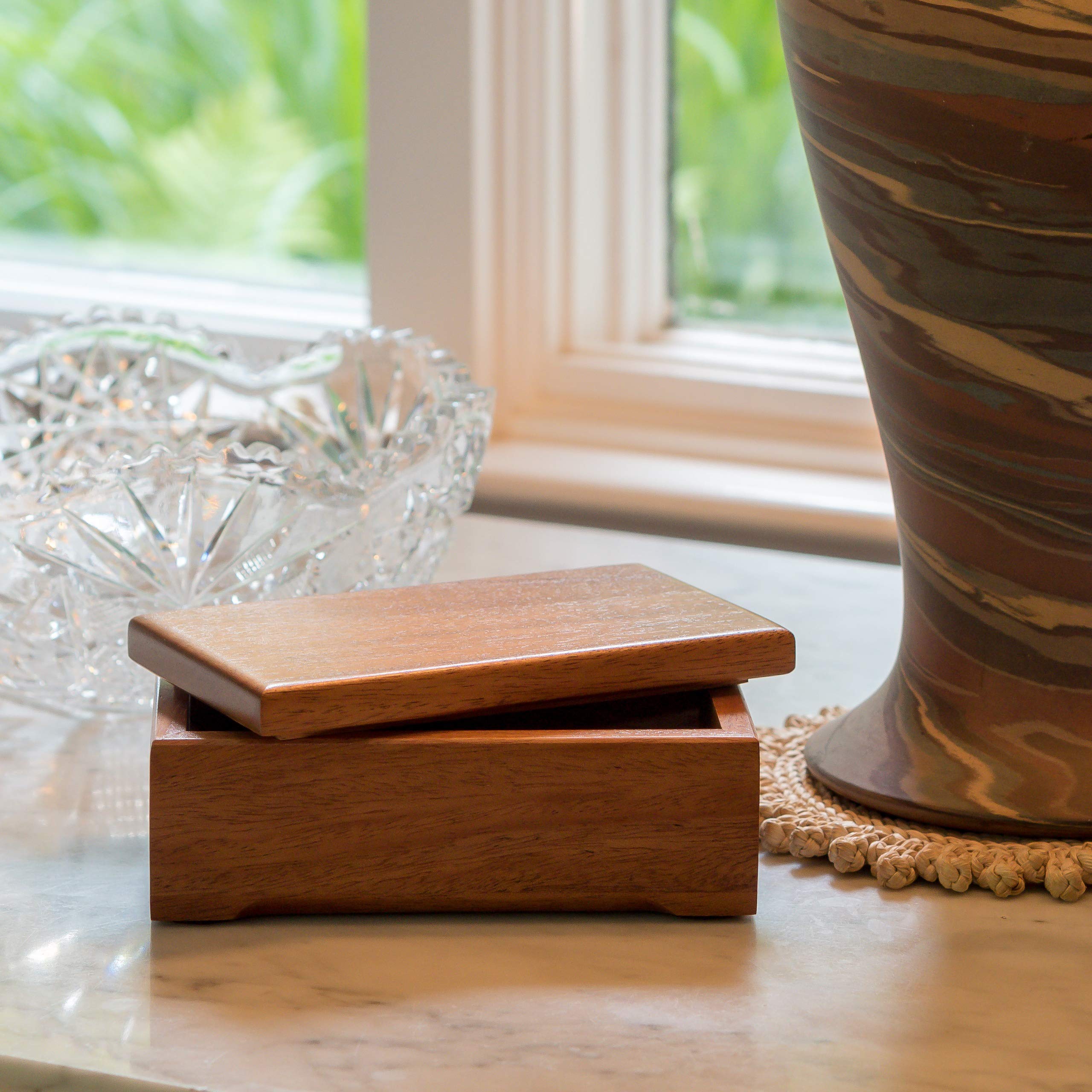 Handcrafted Concord Mahogany Keepsake Urn Box - Premium Wooden Memorial Box for Ashes & Mementos - Small Cremation Urn for Loved Ones - Perfect for Home Memorials & Funeral Services