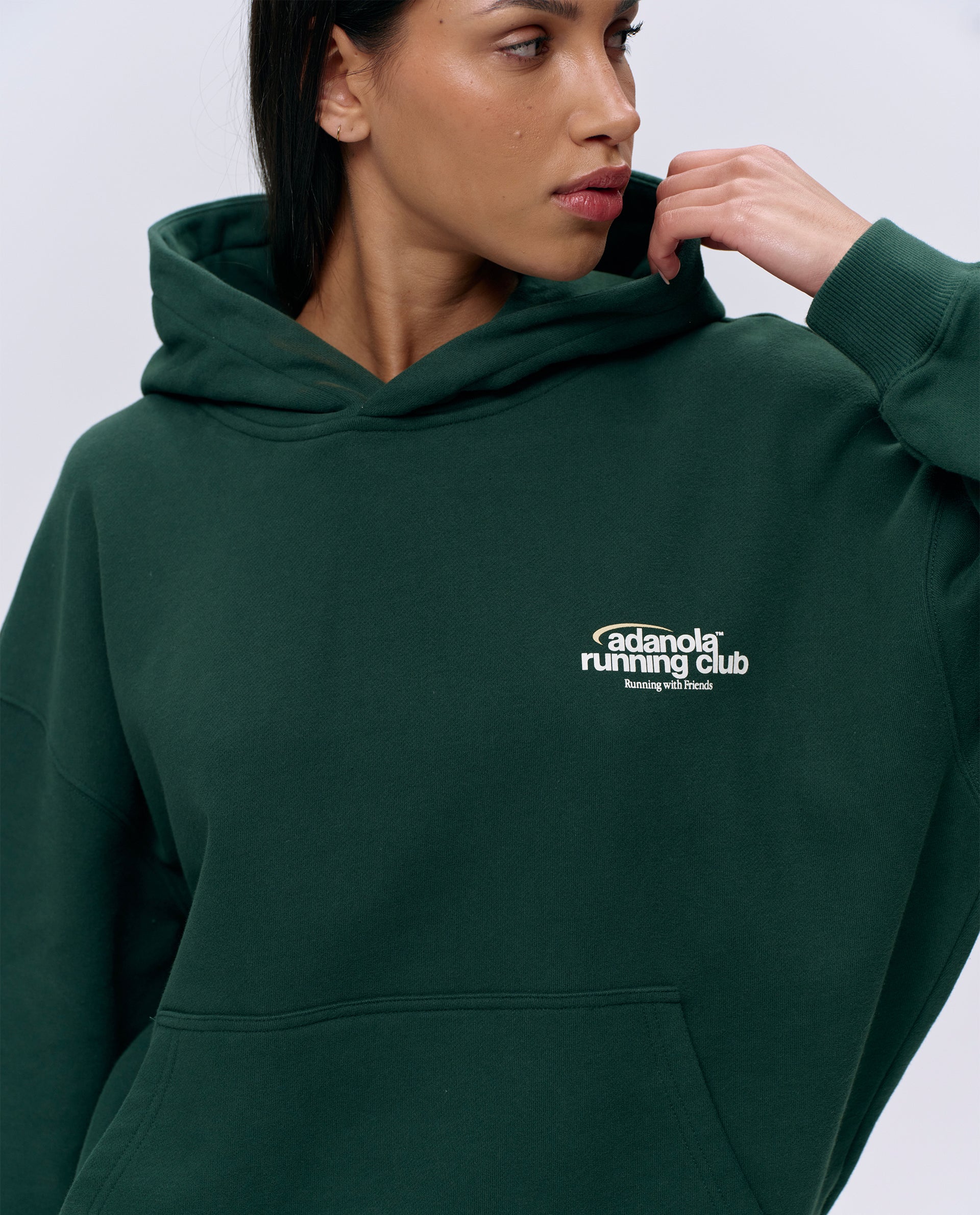 Adanola Oversized Running Hoodie for Women & Men - Pine Green | Lightweight, Breathable & Comfortable Workout Sweatshirt for Jogging, Gym & Casual Wear