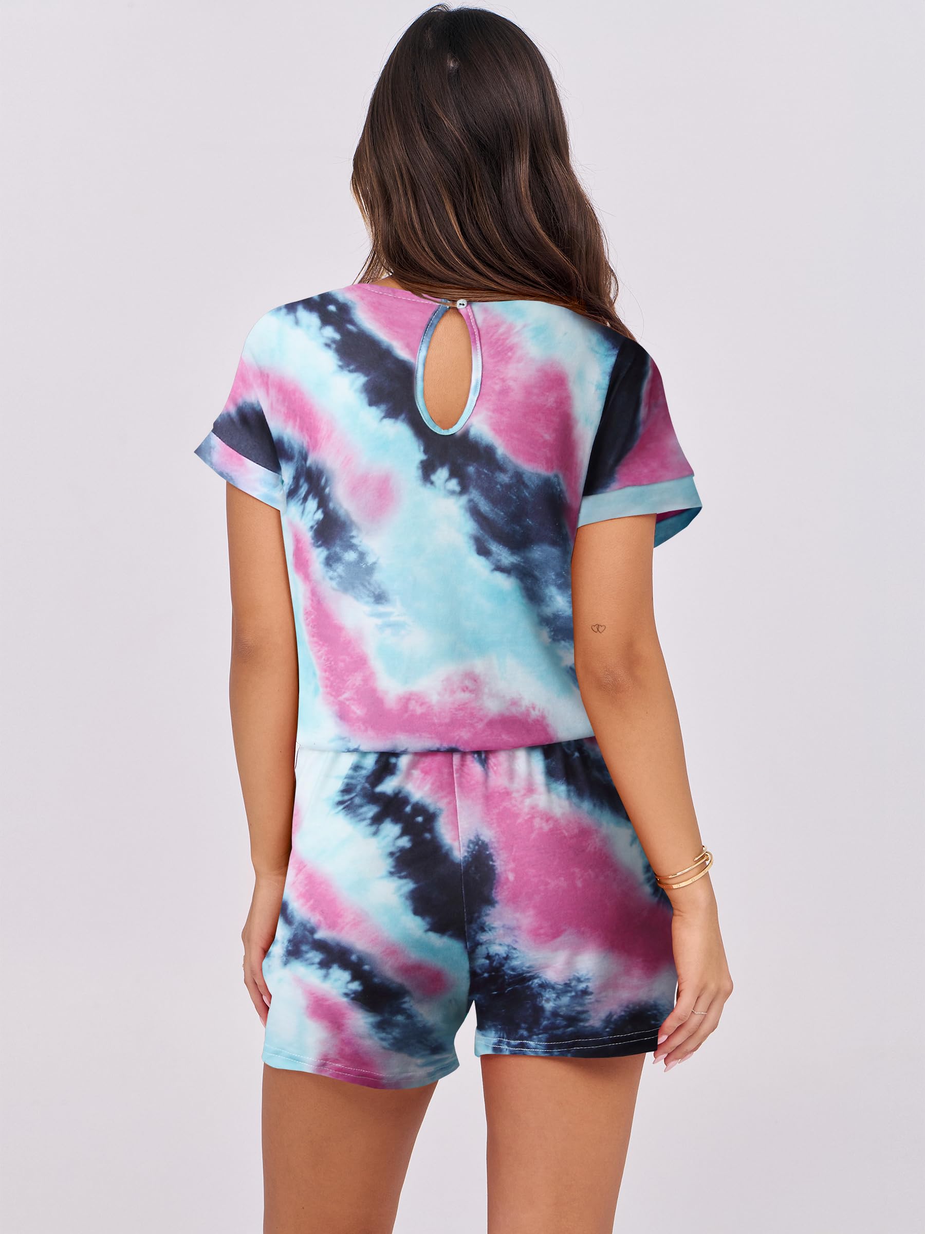 ANRABESS Women's Summer Romper 2025 - Casual & Dressy One-Piece Jumpsuit with Short Sleeves & Short Pants for Beach Vacation, Outdoor Activities, and Summer Outfits