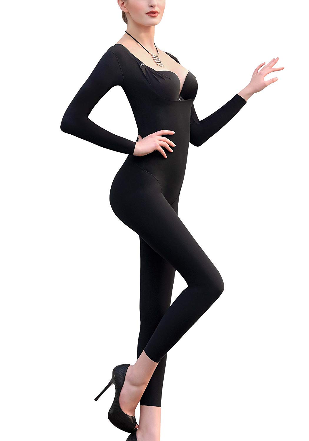 Classic Open Bust Full Body & Thighs Shapewear for Women - Slimming Bodysuit with Tummy Control & Thigh Shaper - Perfect for Dresses, Wedding, Evening Wear & Special Occasions
