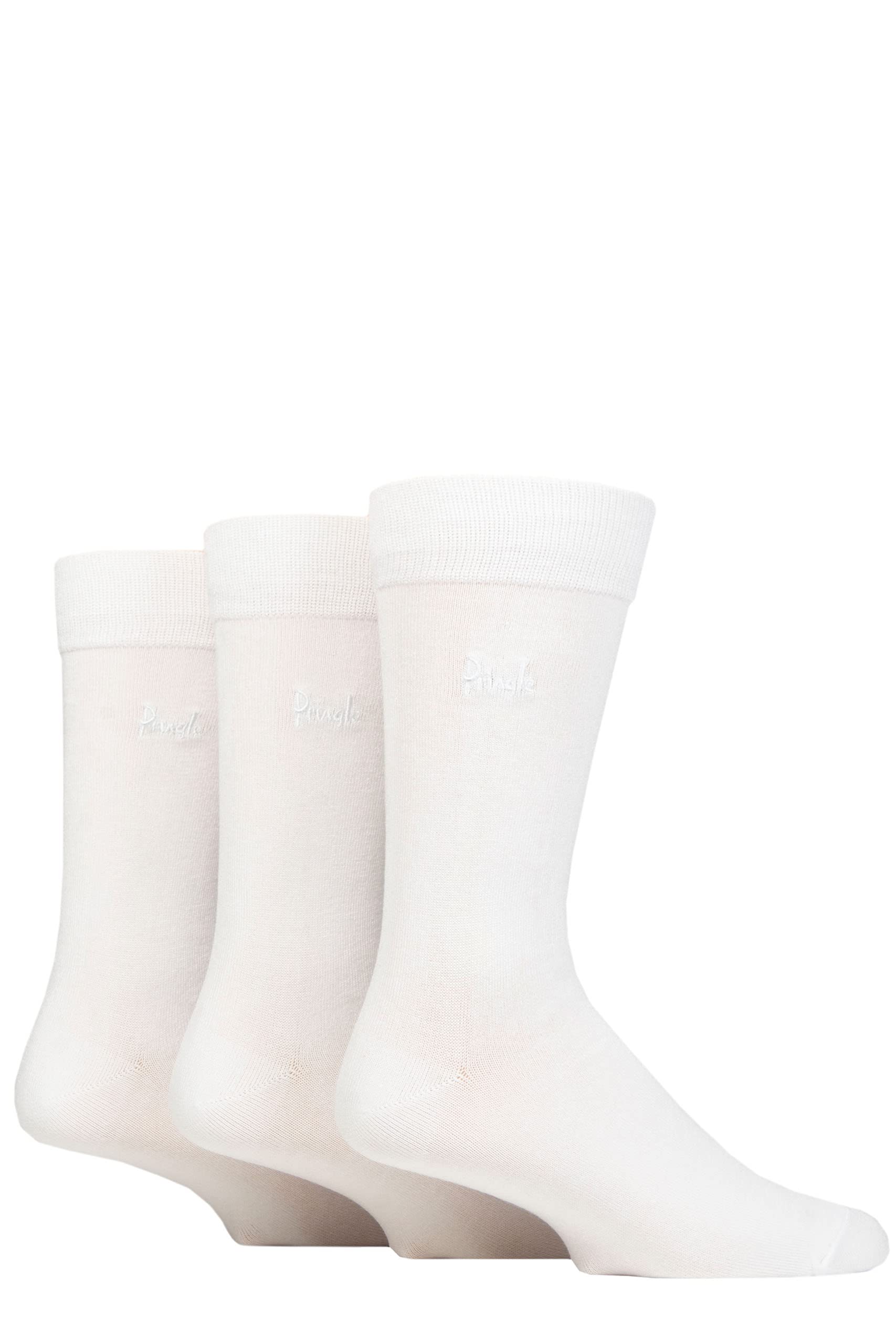 Premium Men's Bamboo Socks 3-Pack - Soft Breathable Comfort for Daily Wear & Outdoor Activities - Pringle Plain Rupert Style